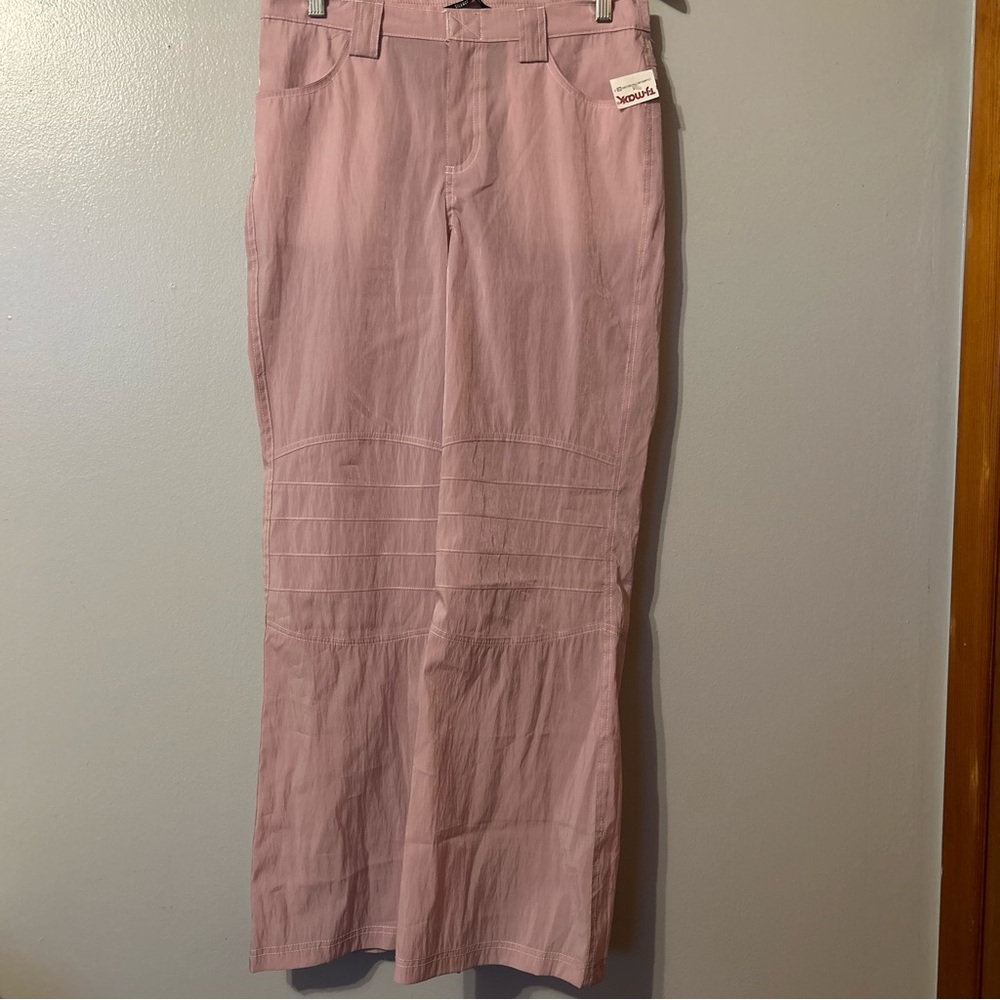 Silence‎ + Noise Straight Baggy Coated Y2K Pants Pink Womens Size 2 Small NWT